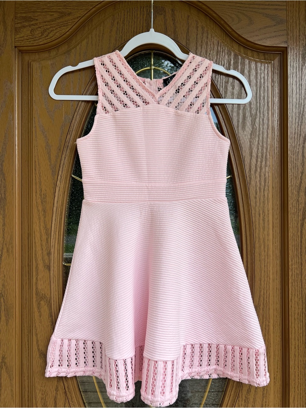 Pink & Violet Girls' Pink Lace Accent Fit & Flare Dress NWT size 8